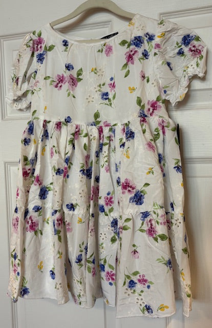 Ivory -Floral Eyelet Dress