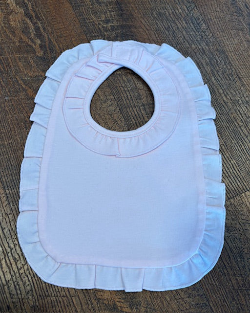 Solid Ruffle Bib - Pink