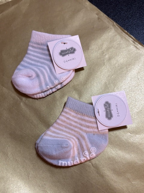 Baby Socks- Grey Stripes