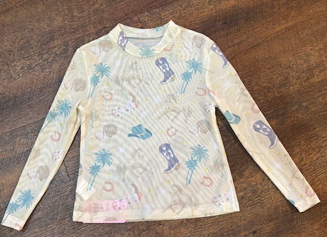 Coastal Cowgirl Kids Mesh Top