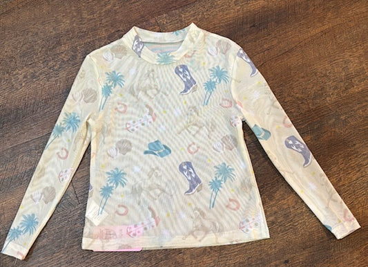 Coastal Cowgirl Kids Mesh Top
