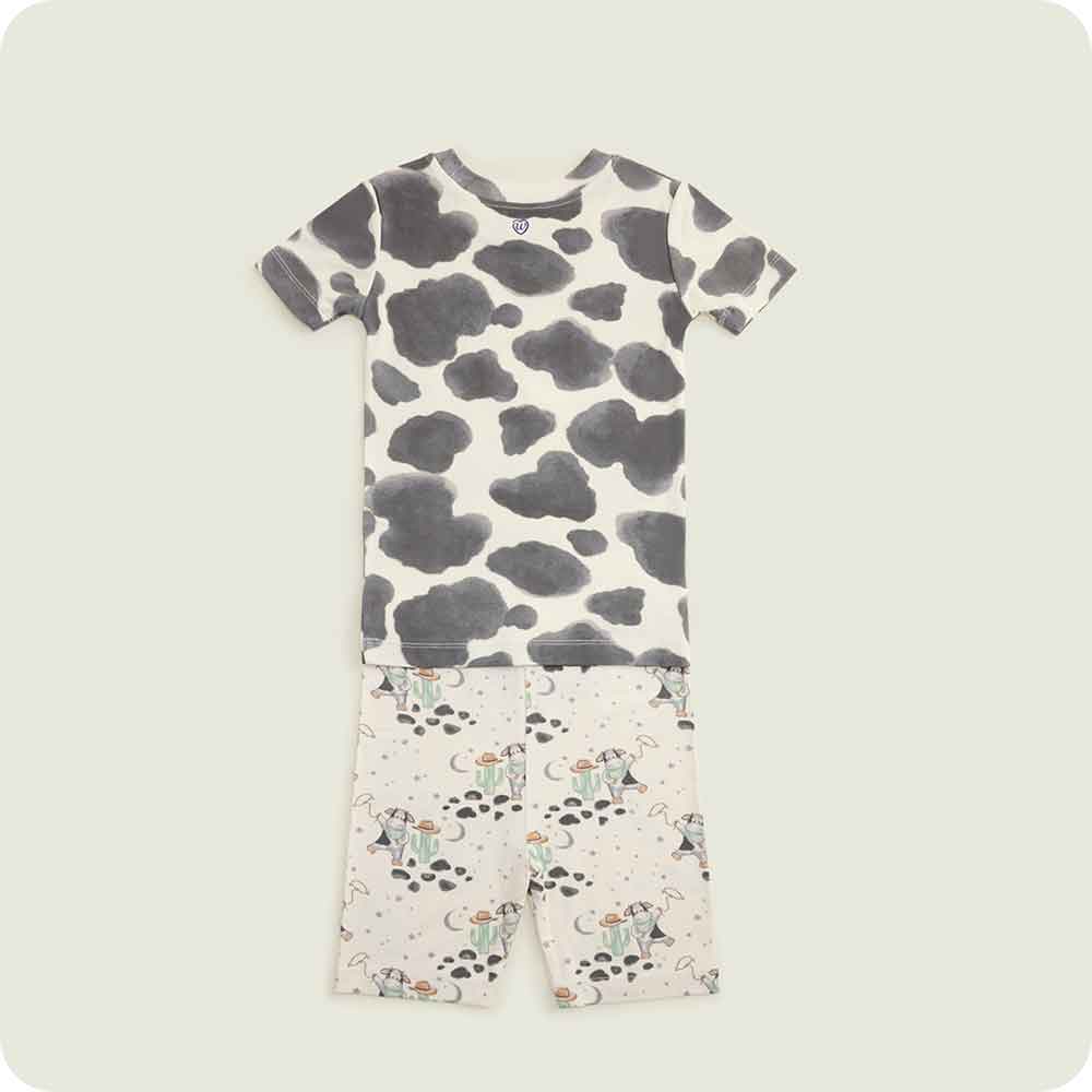 Black and White Cow Shorties Pajamas