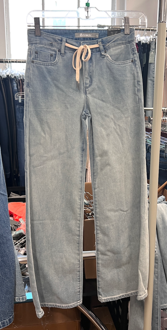 Drawstring wide leg- Light Indigo