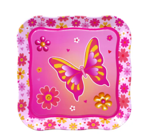Butterfly 7 Piece Tin Tea Set in Carry Case