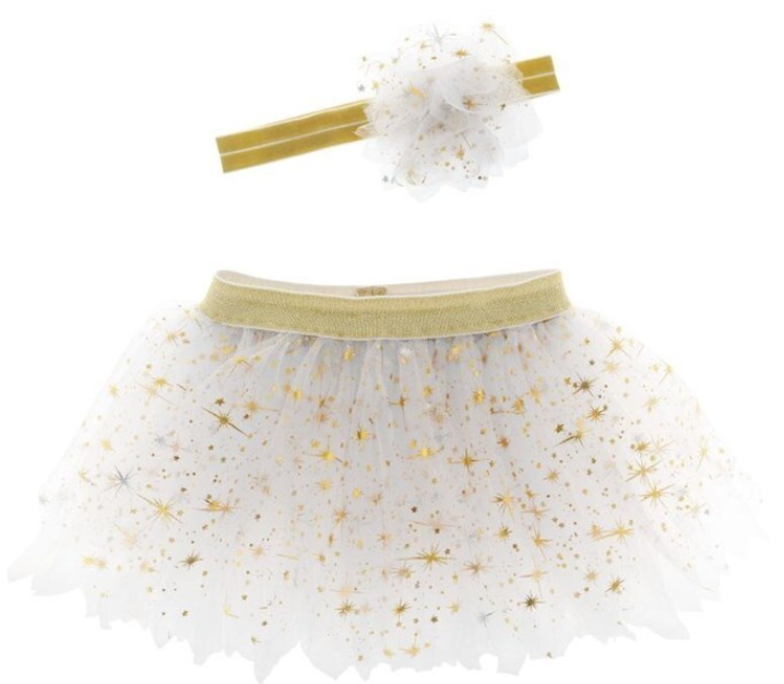 Gold Fleck Tutu and Head Band Set