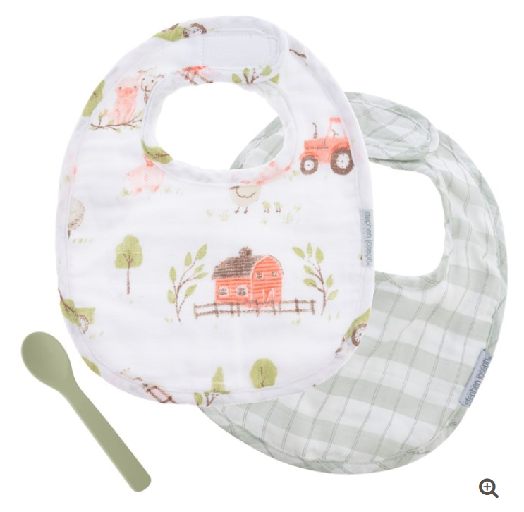Farm Muslin Bib Set