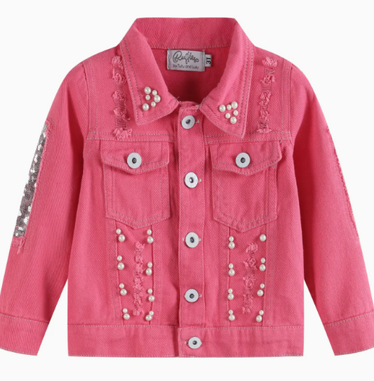 Butterfly Sequin Jacket - Pink