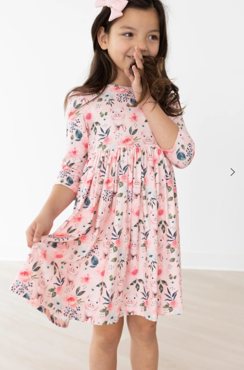 This little Piggy Twirl Dress - Pink