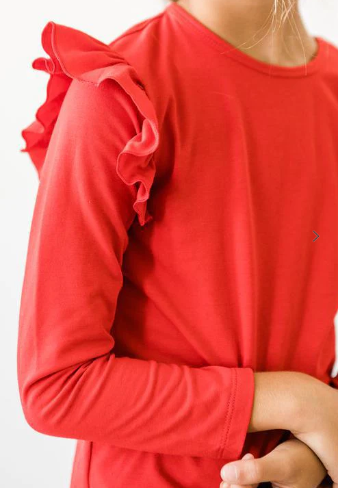 L/S Flutter Top - Red