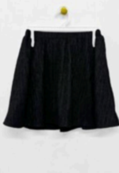 Crinkled Skirt with Shorts - Black