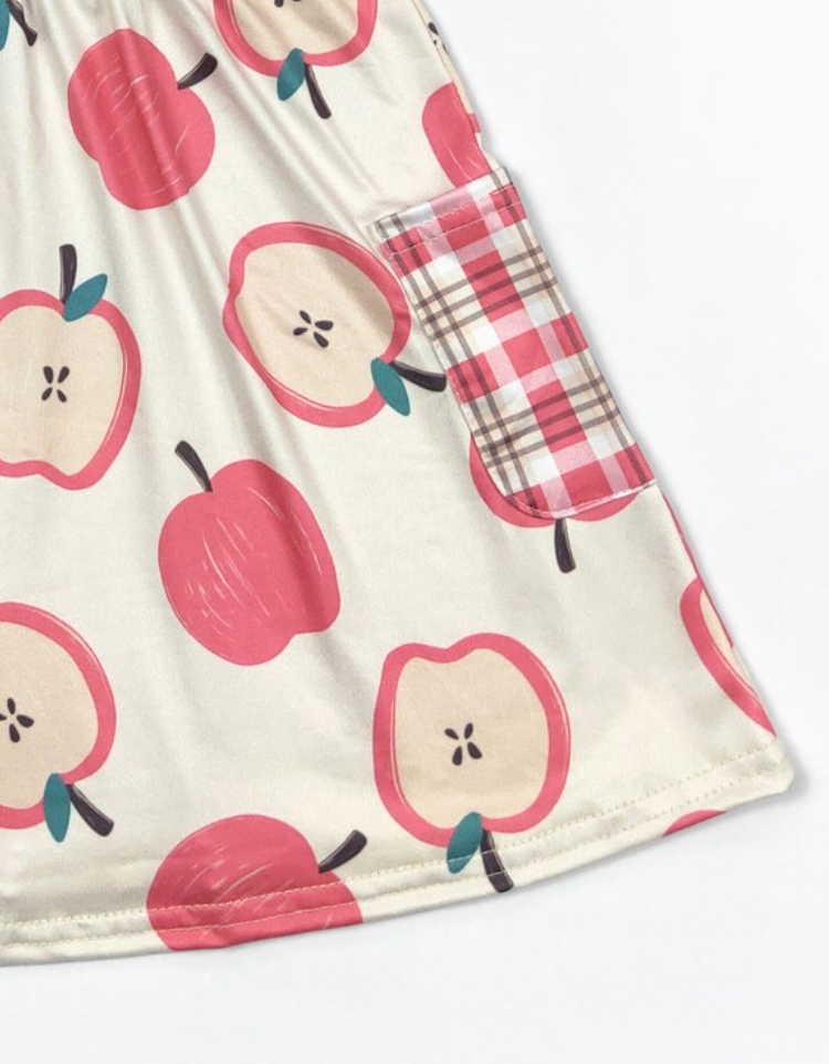 Plaid Apple Dress - Pink