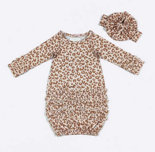 Leopard Baby Gown