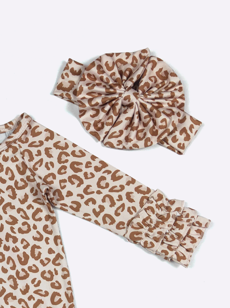 Leopard Baby Gown