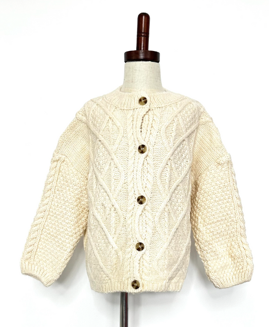 Lucy Cable Knit Cardigan - Cream