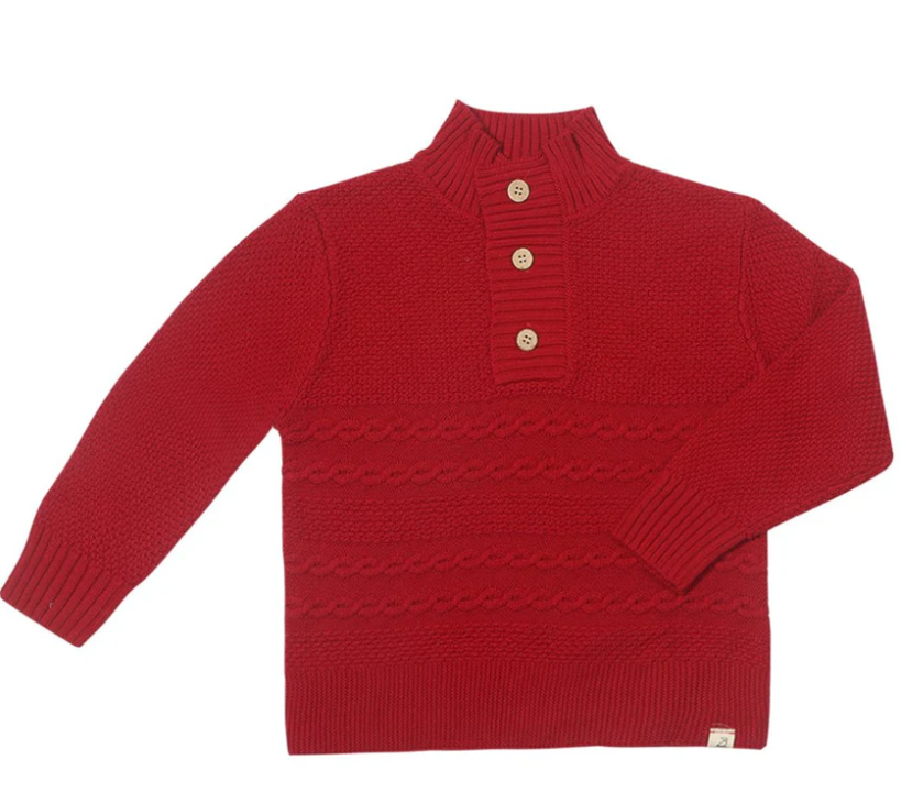 Carson Cable Sweater - Red