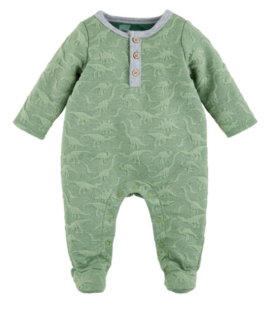 Quilted Dino Onesie - Sage