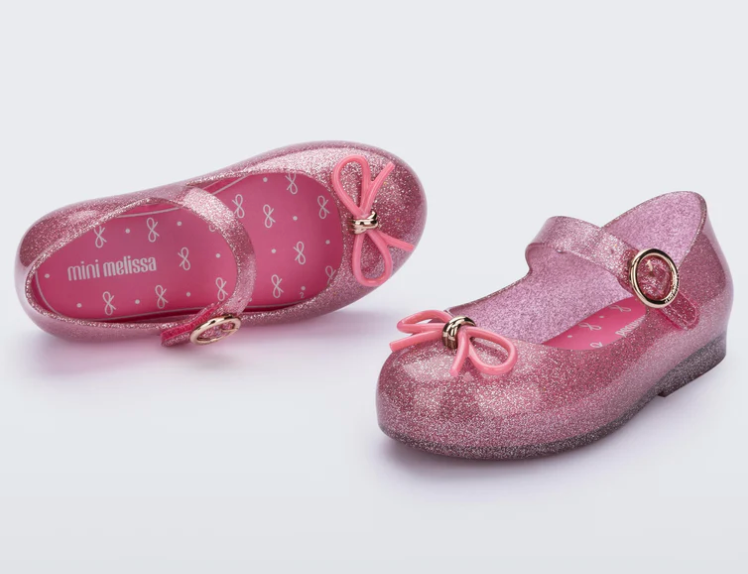 Sweet Love Flats - Pink Glitter