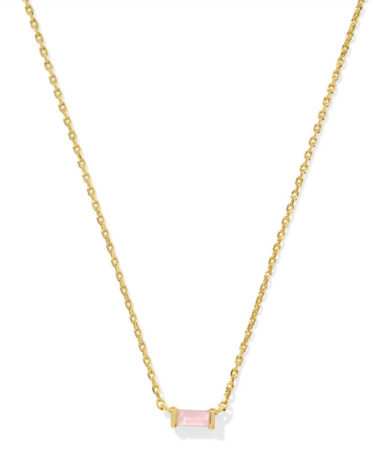 JULIETTE PENDANT NECKLACE GOLD ROSE QUARTZ