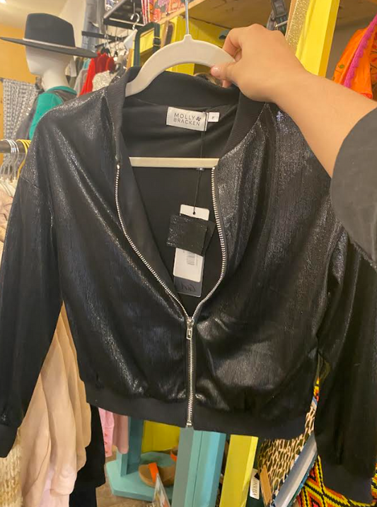 Shimmer Light Weight Bomber Jacker - Blk
