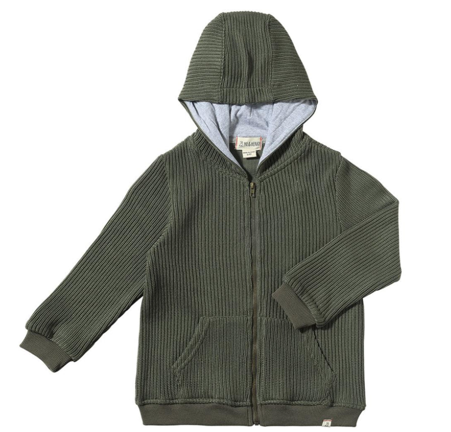 Jake Hooded Knit Top -Sage