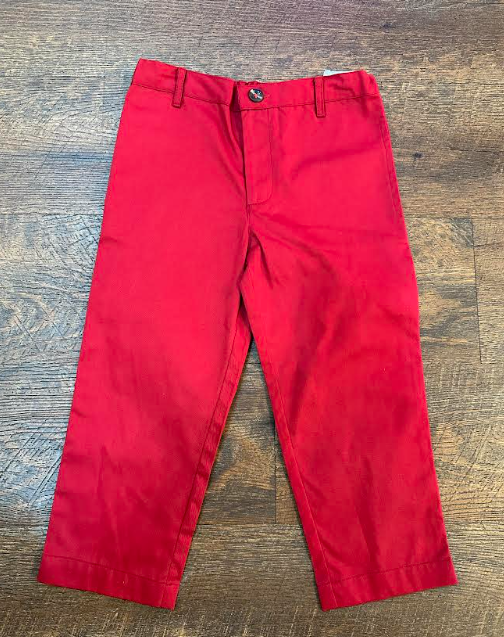 Lou Twill Pant- Red