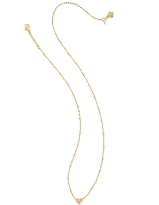 MINI ARI HRT STLT NCK GOLD ROSE QUARTZ