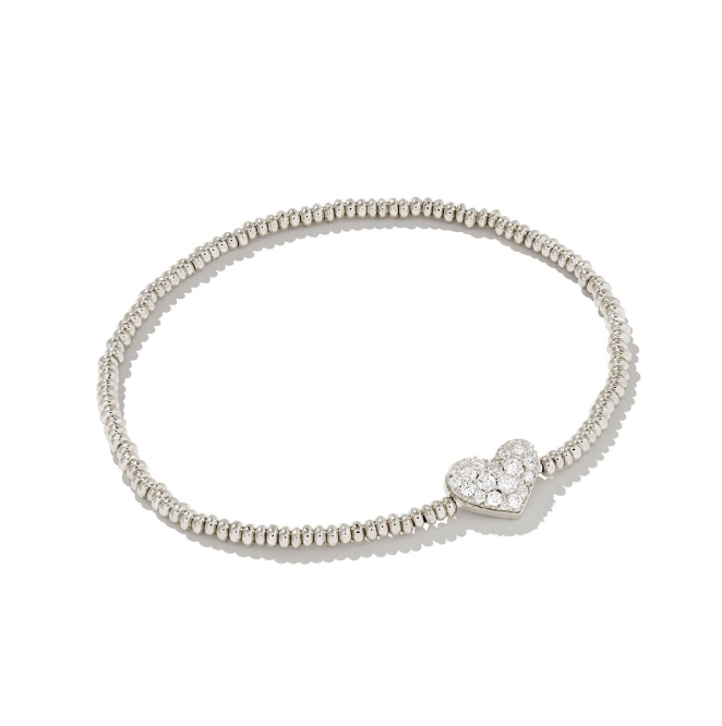 ARI PAVE CRYS HRT STRCH RHOD WHITE CRYSTAL