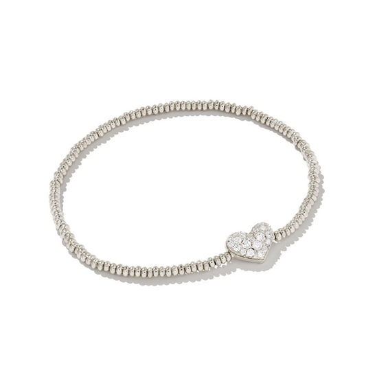 ARI PAVE CRYS HRT STRCH RHOD WHITE CRYSTAL