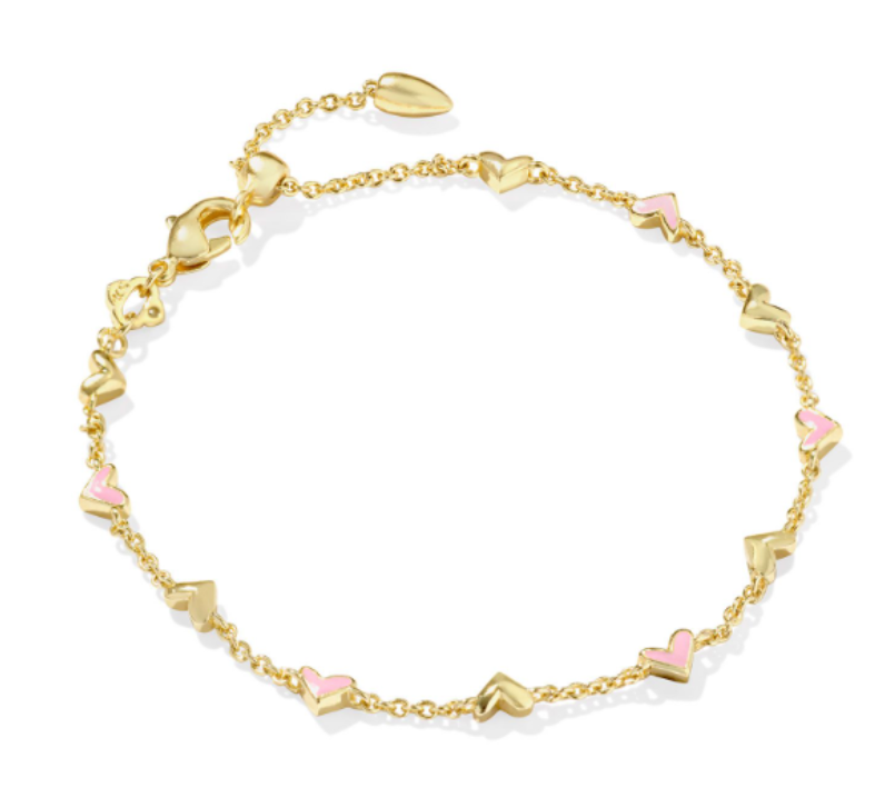 HAVEN DELICATE CHAIN BRACELET GOLD PINK ENAMEL