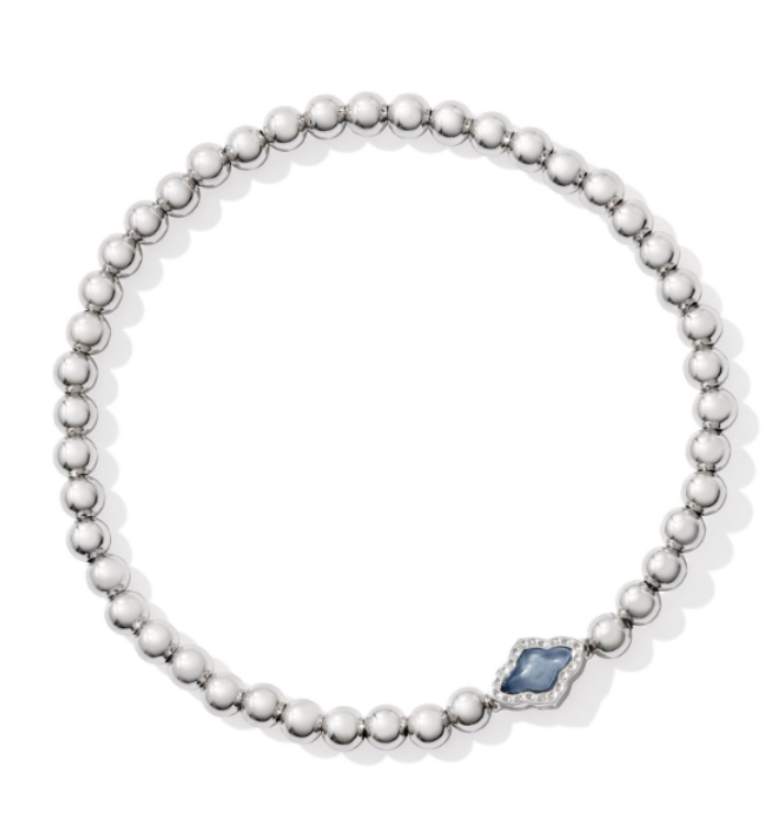 ABBIE BEADED STRCH BRC RHOD LIGHT BLUE MOP