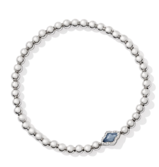 ABBIE BEADED STRCH BRC RHOD LIGHT BLUE MOP