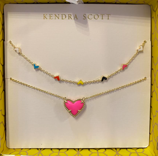 ARI HAVEN HRT NCK GFT ST GOLD NEON PINK