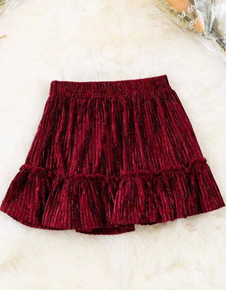 Kate Velvet Ruffle Skirt