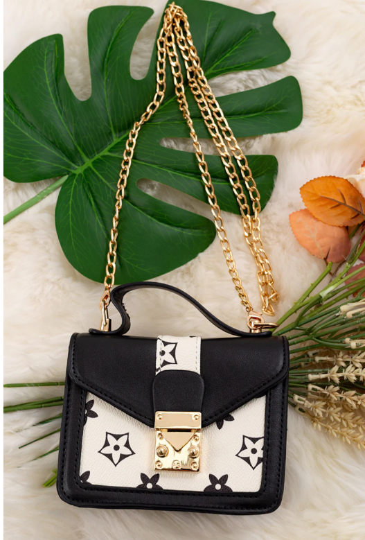 Mini Star Purse- Blk/Cream