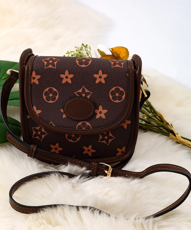 Star Mini Crossbody Purse- Brown