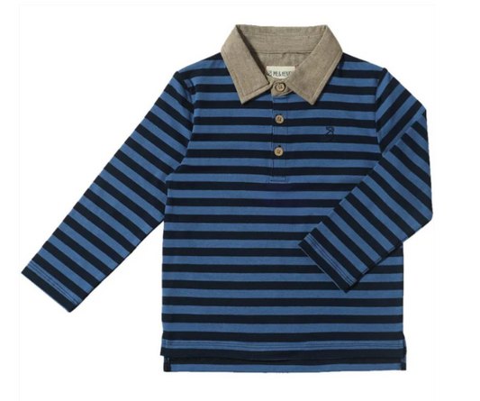 Navy/Blue Stripe Midway Polo