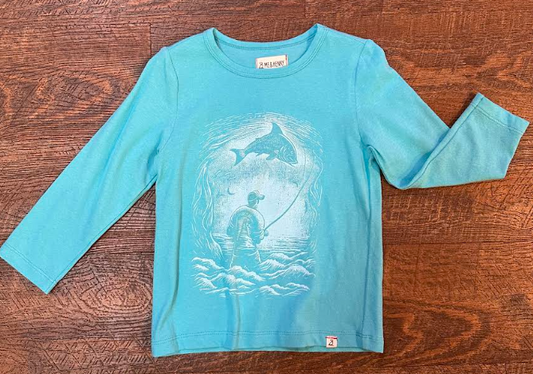 Fishing L/S Top- Aqua Blue