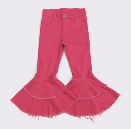 Hot Pink Denim Flares