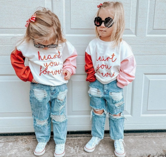 Valentines Day Color Block Sweatshirt