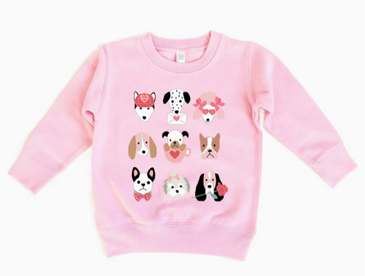 Love Puppies Valentines Day Sweatshirt