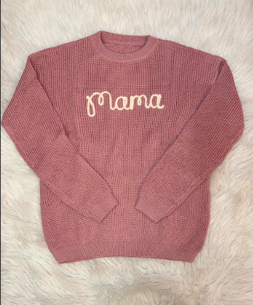 MAMA Oversized Sweater- Pink