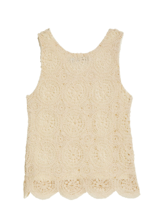 Molly Crochet Tank- Cream
