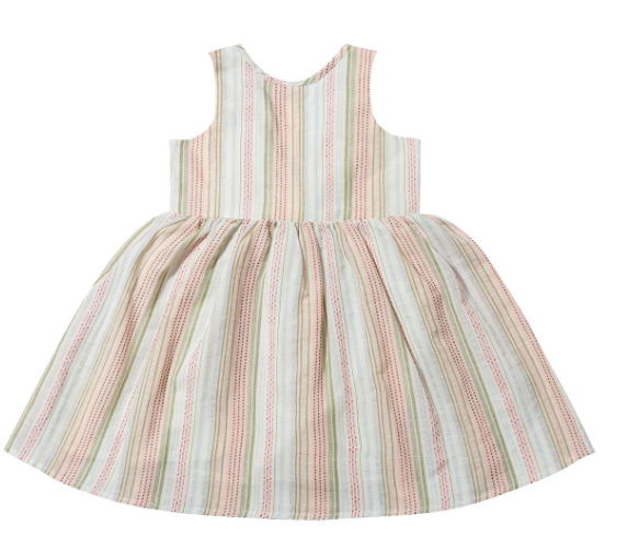 Jewel Dress- Pink Multi-Stripe