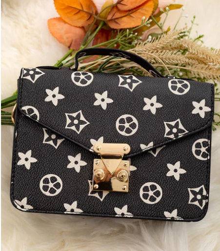 Star Printed Black Crossbody