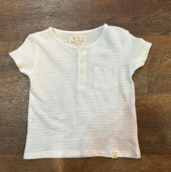 Dodger Henley Tee- White Ribbed