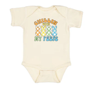 Chillin w/ My Peeps Easter Bodysuit- Natural