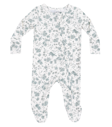 Baby's Breathe Floral 2 Way Zipper Footie