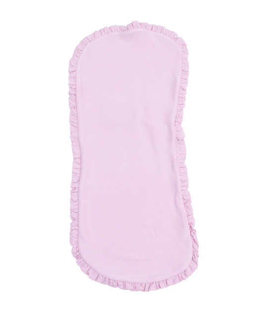 Solid Pink Ruffle Burp Cloth