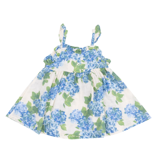 Ruffle Sundress- Watercolor Hydrangeas