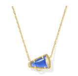 CHEER SHORT PENDANT GOLD COBALT NECKLACE